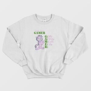 Garfield Yeah Im Gamer Cartoon Cat Humor Gaming Graphic Unisex Sweatshirt